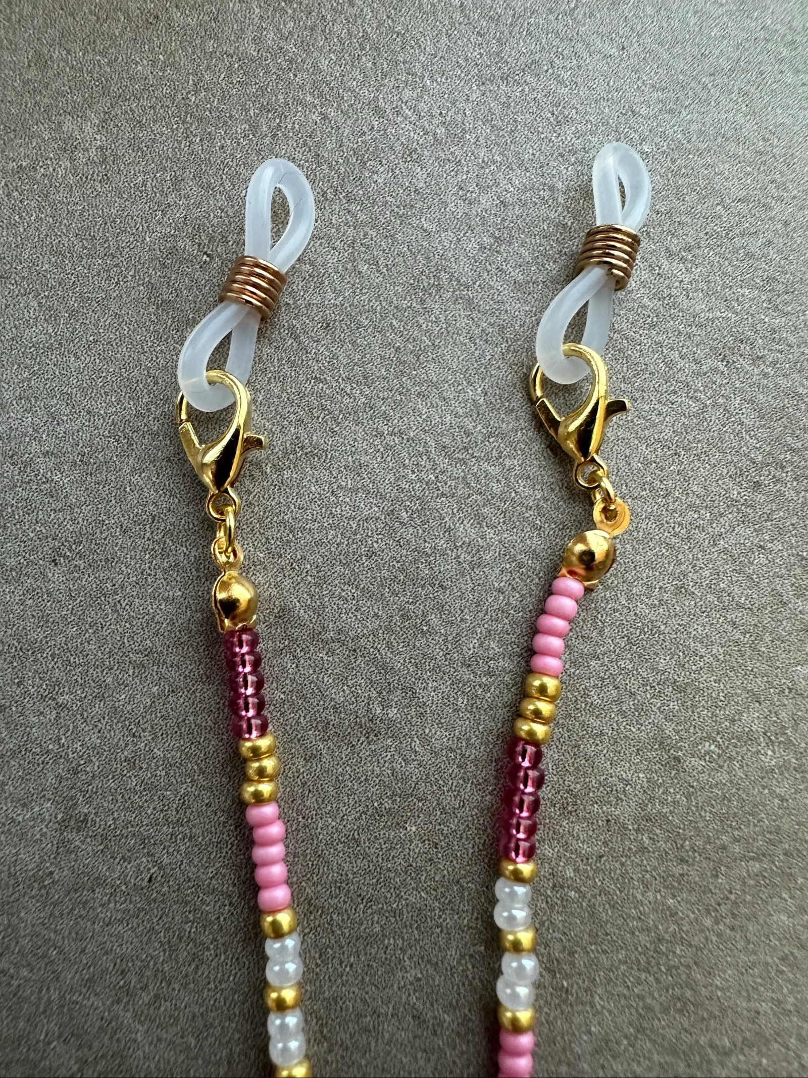 Cordoncillo para gafas rosa, rosa claro y crema – photo 2